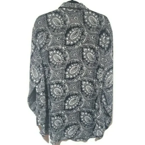 Diane Von Furstenberg The Color Authority Button Up Blouse Long Sleeve 1X/2X - Picture 2 of 10